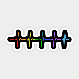 Rainbow Pulse Hearbeat Sticker